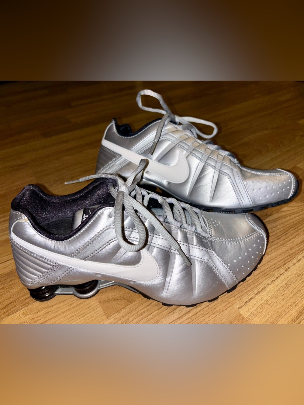 Nike Shox Junior Metallic Silver Sneakers